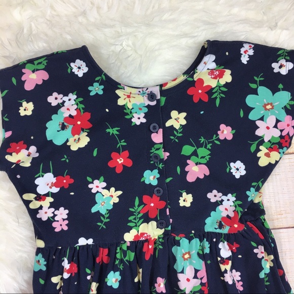 Hanna Andersson navy floral knit dress 150/US 12 - Picture 2 of 6